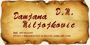 Damjana Miljojković vizit kartica